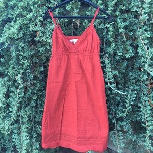 Old navy spaghetti strap red eyelet mini dress